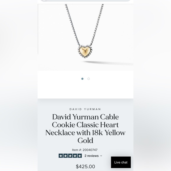 Sold David Yurman Cable Cookie Classic Heart Necklace with 18kt Gold Heart - Picture 9 of 9